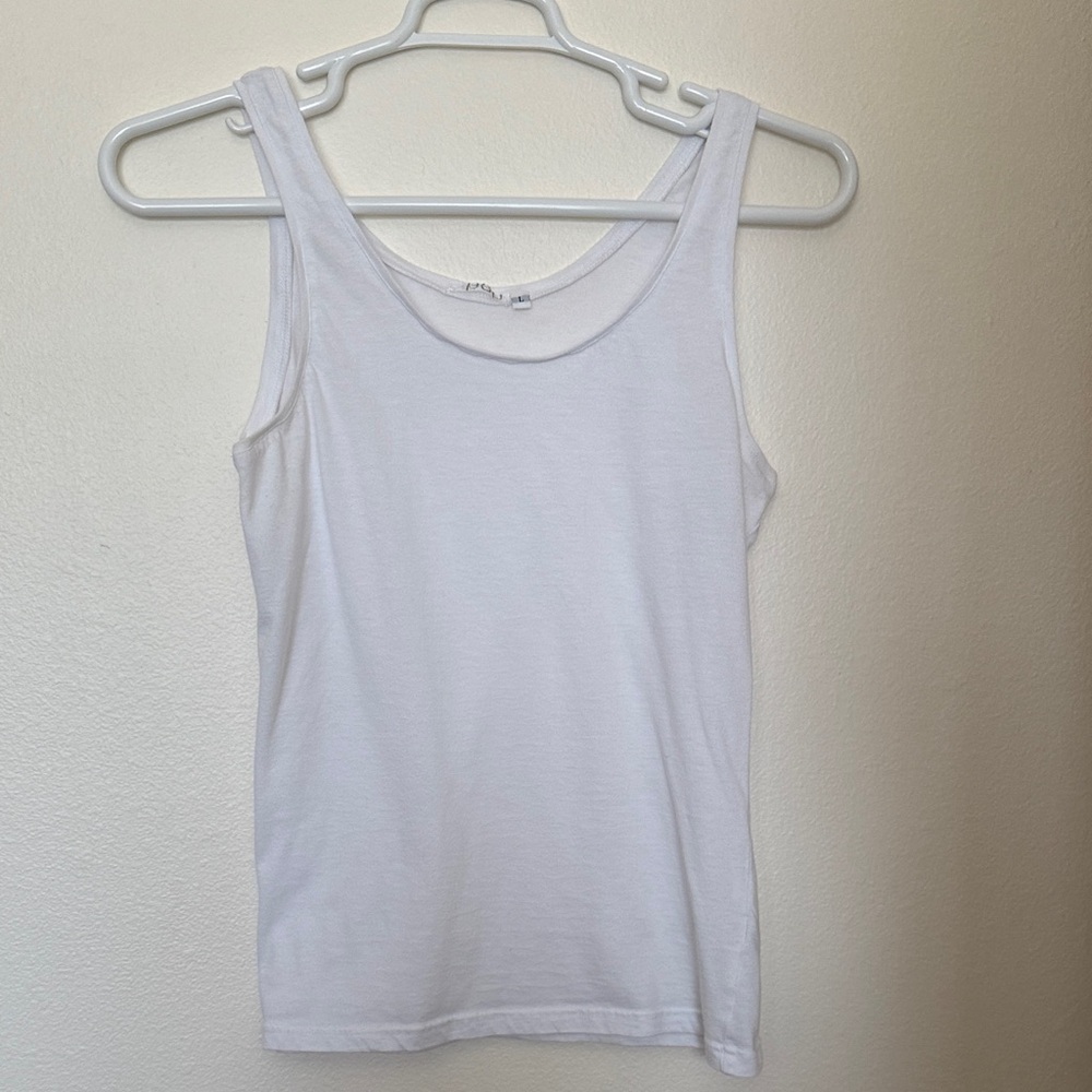 Women's Xhileration POP white Scoop Neck Tank Top Lightweight Everyday Essential